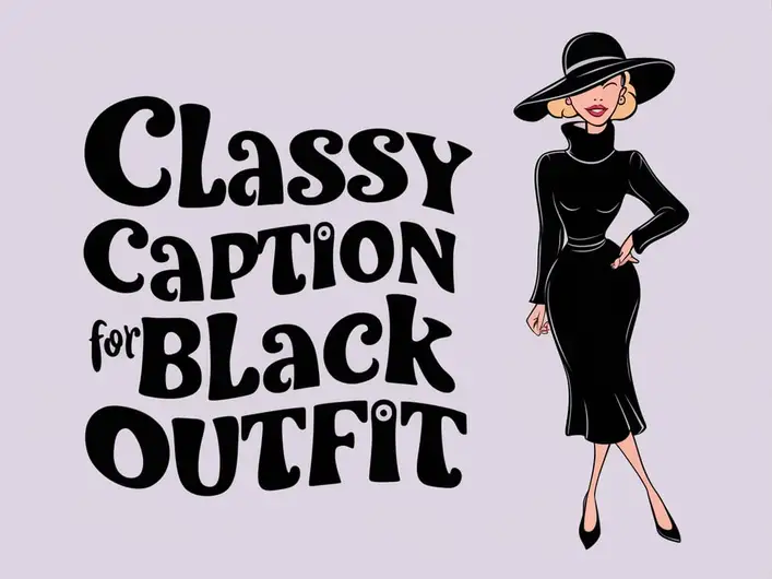 Classy Caption for Black Outfit